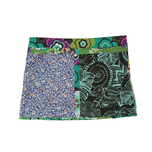 Nijens Damen Wickelrock Minirock Stoff mit Druckknopfleiste und Blumenmuster Bunt