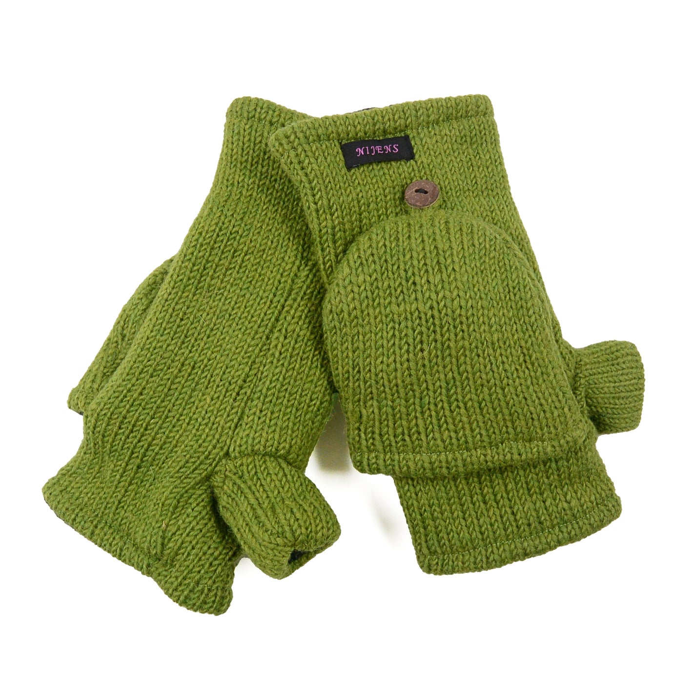 Nijens Fäustlinge Handschuhe aus Schurwolle Grün