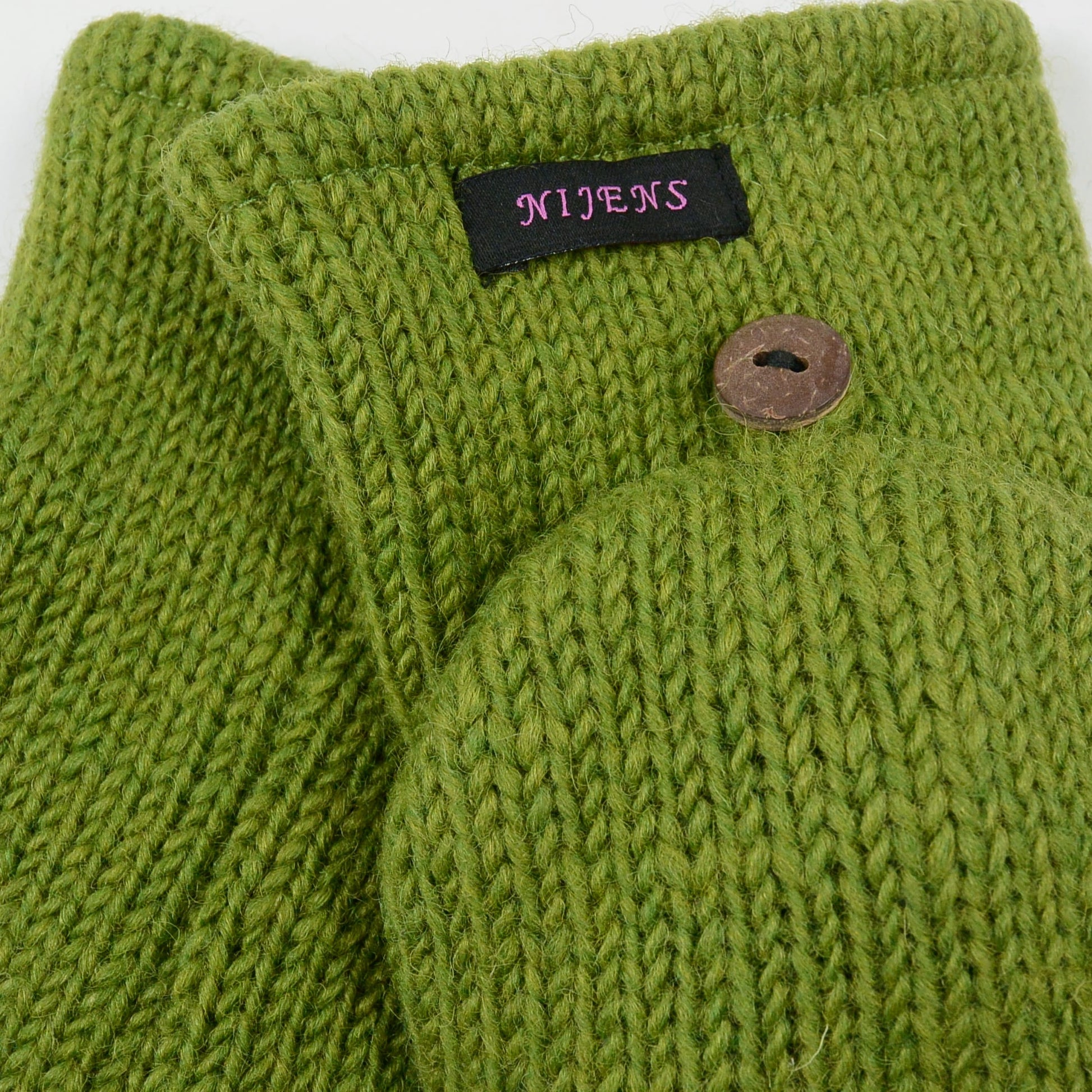 Nijens Fausthandschuhe aus Wolle Schurwolle Grün 