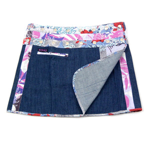 Nijens kurzer Rock Wickelrock Denim Blau