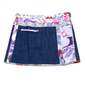 Nijens kurzer Rock Wickelrock Baumwolle Denim Blau
