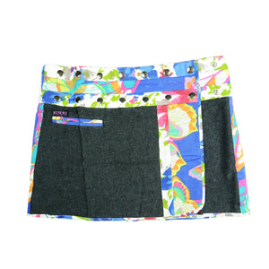 Nijens Jeans Mini Rock Wickelrock in A-Linie aus Baumwolle Grau