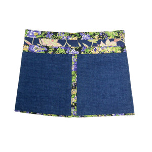 Jeans Minirock Wickelrock in A-Linie Blau Nijens 2