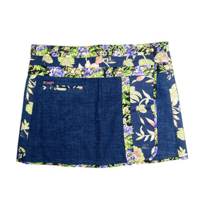 Jeans Minirock Wickelrock in A-Linie Blau Nijens