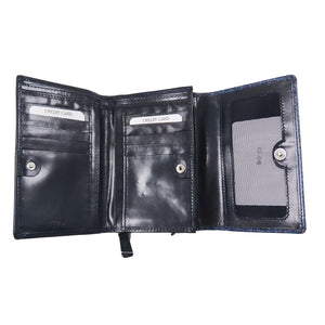 Portemonnaie Leder Geldbörse Mandala Petrol-Blau G-06 Nijens Shop