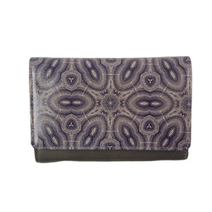 Nijens Leder Geldbörse Mandala-Motive Portemonnaie in Braun