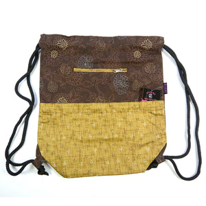 Nijens Turnbeutel Canvas Stoff Goldbraun