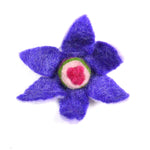 Handgemachte Filzhaargummi Blume Violet