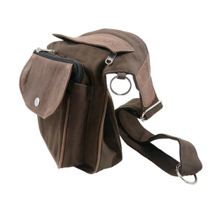 Nijens Gassi-Tasche Leder Braun Vintage S-XXXL für Hundetraining & Gassigehen