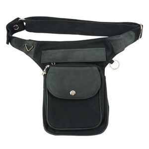 Nijens S-XXXL Gassi-Tasche Leder Vintage Canvas Charcoal