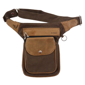 Nijens S-XXXL Gassi-Tasche Leder Vintage Tan Braun Tasche für Hunde