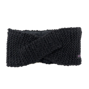 Handgestricktes Stirnband Schurwolle Schwarz Nijens Shop