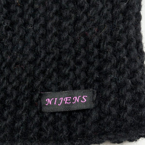 Handgestricktes Stirnband Schurwolle Schwarz Nijens