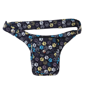 Nijens Gassi-Tasche mit Pfoten Motiv in Blau-Gelb für Hundefreunde