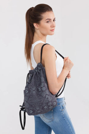 Rucksack NJ-Peethoo Bag Pfote Charcoal-37 - NIJENS