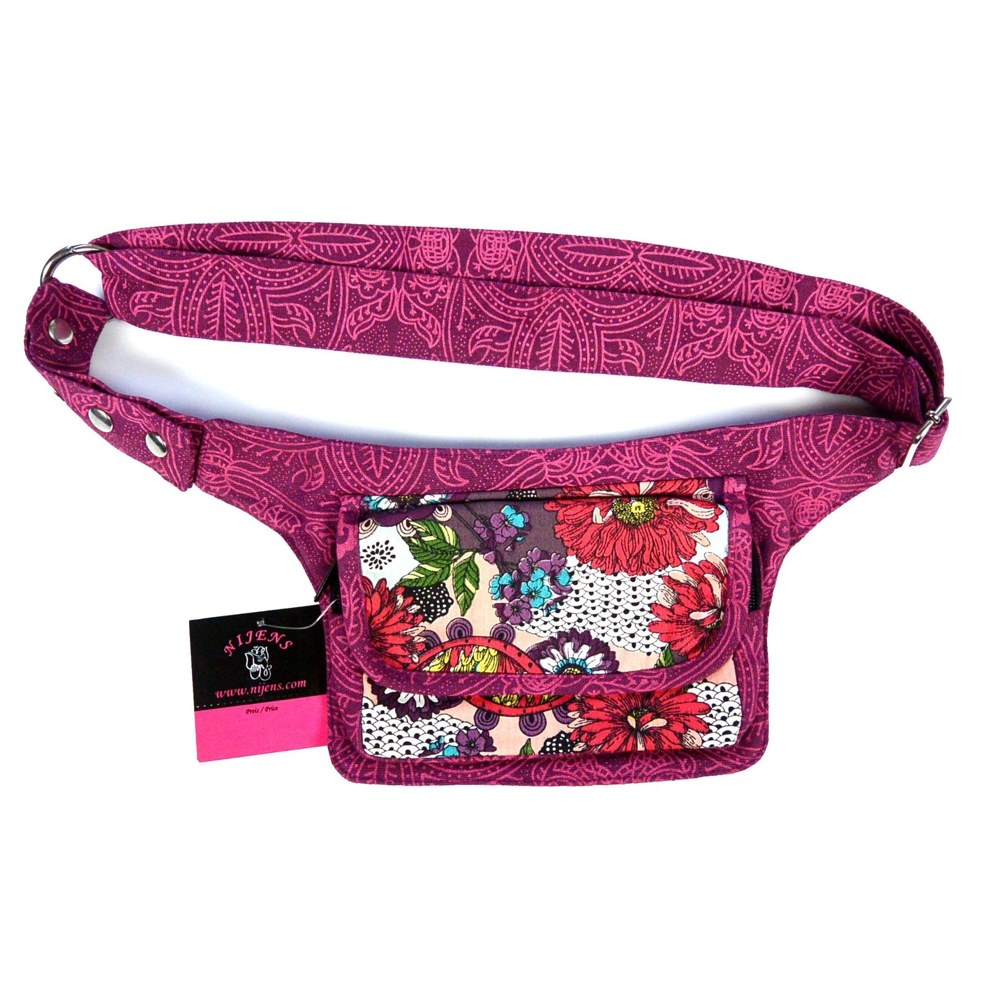 Nijens Festival Bag Waist Pack Baumwolle Magenta-Rot