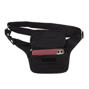 Bauchtasche Schwarz Uni Stoff S-XXL mit Handy Fach Nijens