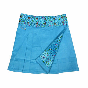 Nijens Wenderock Kinderrock aus Kordsamt mit kleinem Blumenmuster Blau 2