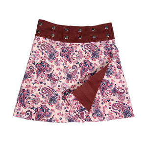 Nijens Wenderock Kinderrock aus Kordsamt-Baumwolle MiniMalk Corduroy Paisley Rosa