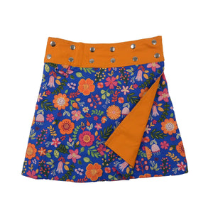 Nijens Kordrock für Mädchen Orange-Blau Blumen