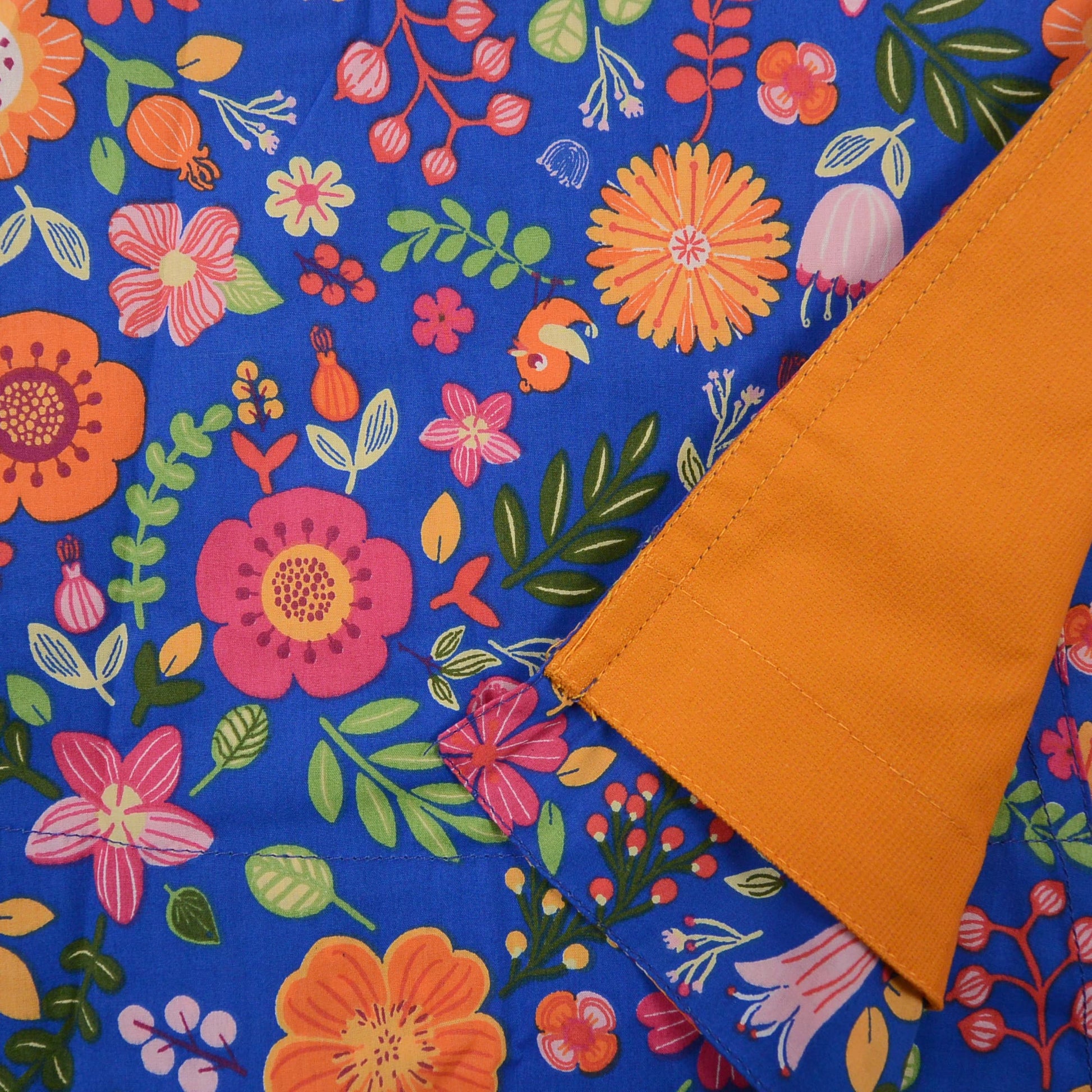 Nijens Kordrock für Mädchen Orange-Blau Blumen Motiv