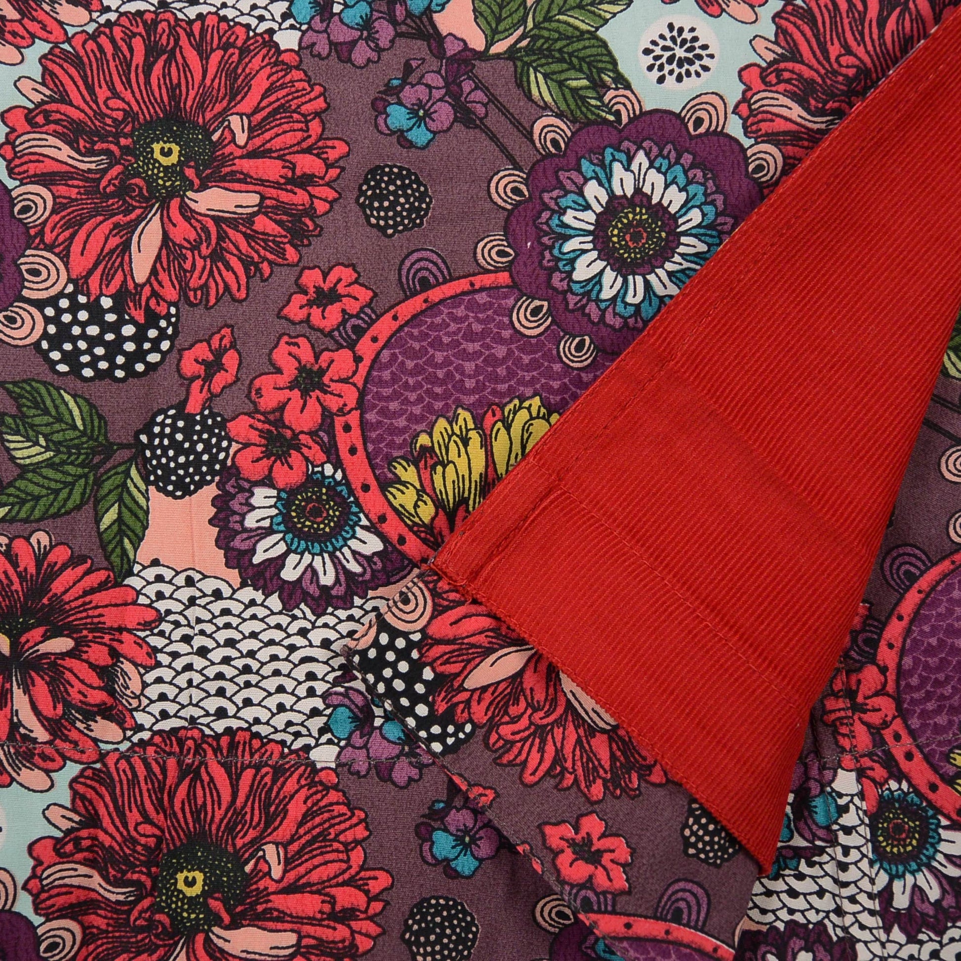 Stoff Bio Baumwolle mit Blumen Motiv in Rot für Mädchen Nijens