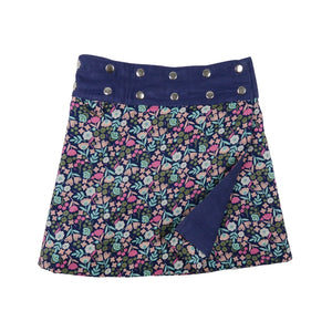 Kinderrock Schöner Baumwollrock mit Blumenmuster Rosa-Blau Nijens Shop