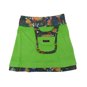 Kinderrock Nijens Rock Grün Stoff Kordsamt