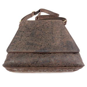 Handtasche Rindsleder Dunkelbraun Print Nijens Tasche Studium Beruf Leather Handbag Bild