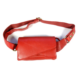 Leder Pouch Bauchtasche NijensNJ-07 ROT NEW - NIJENS