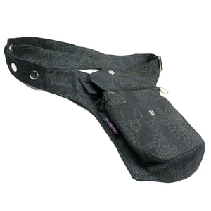 Nijens Bauchtasche S-XXXL Stoff Black Flowers für Hundetraining