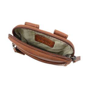 Nijens Kleine Beuteltasche mit Gürtelschlaufen Leder Brandy 2