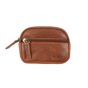 Nijens Kleine Beuteltasche mit Gürtelschlaufen Leder Brandy