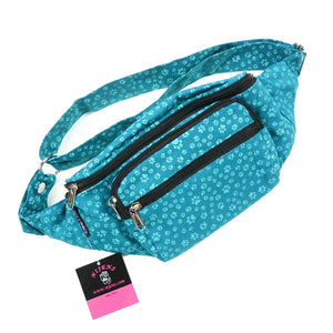 Nijens Gassi-Tasche für Hundebesitzer Snack-Tasche mit Pfotenabdruck Türkis