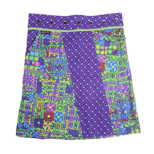 Nijens Sommerrock Damen Wickelrock aus Stoff Lila