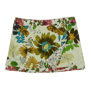 Nijens Damen Minirock Cambric Blumenmuster Gelb