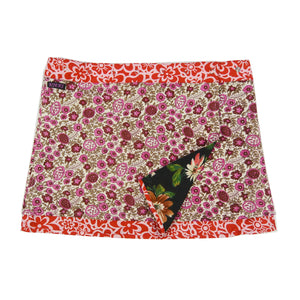 Nijens Minirock Wickelrock Wenderock Sommerrock Baumwollstoff Rosa Blumenmuster