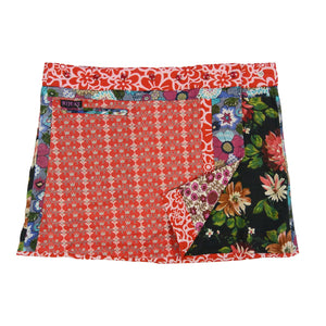 Nijens Minirock Wickelrock Wenderock Sommerrock Baumwollstoff Rot