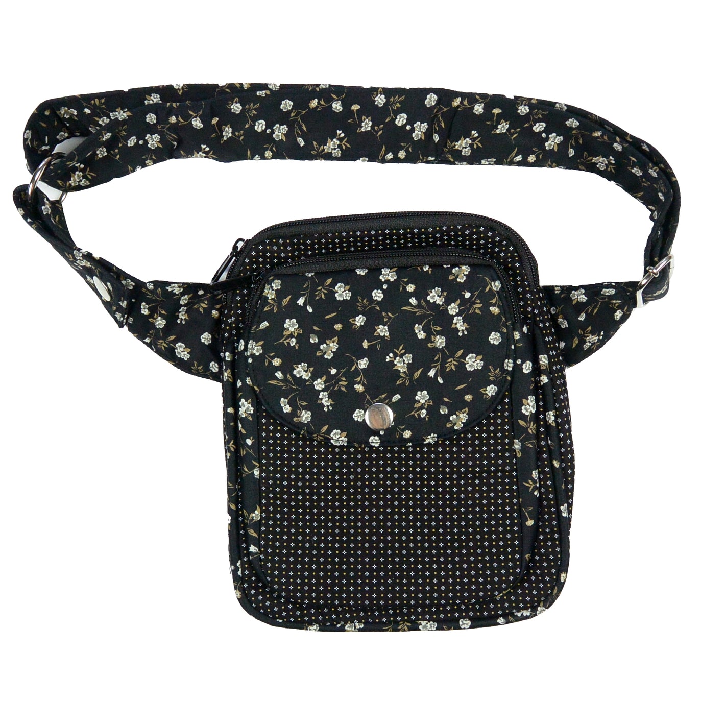 Nijens Gassi-Tasche Stoff mit Blumenmuster Braun Futtertasche Hundebesitzer