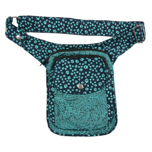 Nijens Gassi-Tasche für Hundefreunde Futtertasche Pfotenabdruck Teal