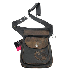 Nijens Gassi-Tasche Leder Vintage Hannover Kunstleder Pfote mit Herz R05025