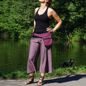 Nijens Frauen Weite Hose Culotte Violett