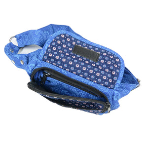 Hip Bag Nijens Bauchtasche Canvas Baumwolle Blau mit Blumenmuster 2
