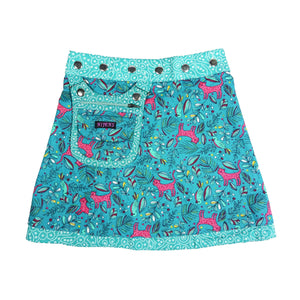 Nijens Kinderrock schöner Baumwollrock türkis-blau für Mädchen