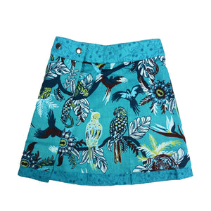 Nijens Kinderrock schöner Mini Baumwollrock in Blau mit Vögel