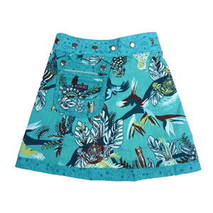 Nijens Kinderrock schöner Mini Baumwollrock in Blau für Mädchen