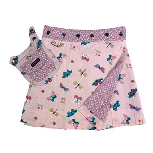 Nijens Kinderrock Mini Rock Baumwollrock Rosa Libellen für Mädchen