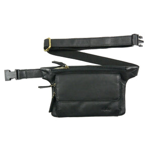 Nijens Leder Bauchtasche in Schwarz Pouch Outdoor Unisex