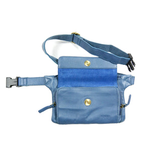 Nijens Bauchtasche Leder Hellblau Pouch Outdoor Unisex 2