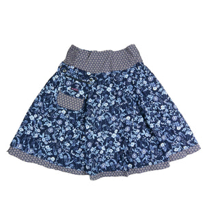 Nijens Damen Rock aus hochwertige Viskose mit Blumenmuster Blau